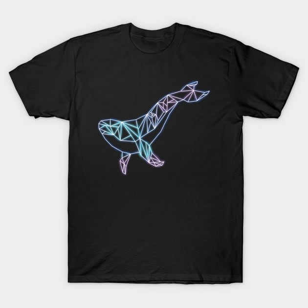Baleine néon T-Shirt by Le Lapin Bleu créatif